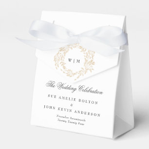 Caixinha De Lembrancinhas Casamento Elegante Clássico do Monograma tradicion