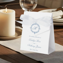 Casamento Elegante com Toile de Jouy Monograma Azu