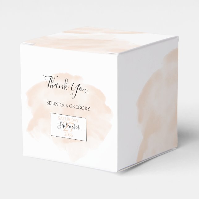 Caixinha De Lembrancinhas Casamento Elegante De Aquarela (Frente)