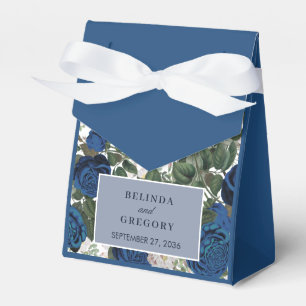 Caixinha De Lembrancinhas Casamento Elegante De Aquarela Azul Moderno