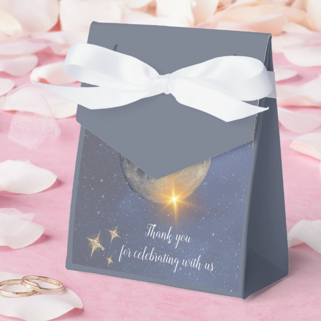 Caixinha De Lembrancinhas casamento elegante do céu da galáxia azul (Casamento)