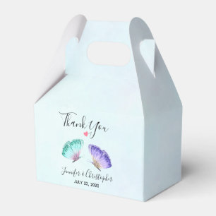 Caixinha De Lembrancinhas Casamento elegante do duo da borboleta da aguarela