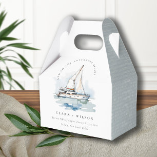 Caixinha De Lembrancinhas Casamento Elegante Dusky Sailboat Yacht Seascape