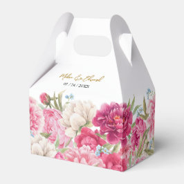Caixinha De Lembrancinhas Casamento Elegante Pink Peony Florals