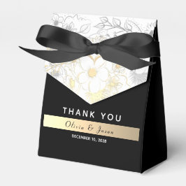 Caixinha De Lembrancinhas Casamento Elegante Preto e Dourado