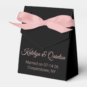 Caixinha De Lembrancinhas Casamento Elegante Preto e Rosa