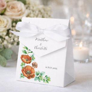 Caixinha De Lembrancinhas Casamento em Aquarela Papoulas Vermelhas em Estil