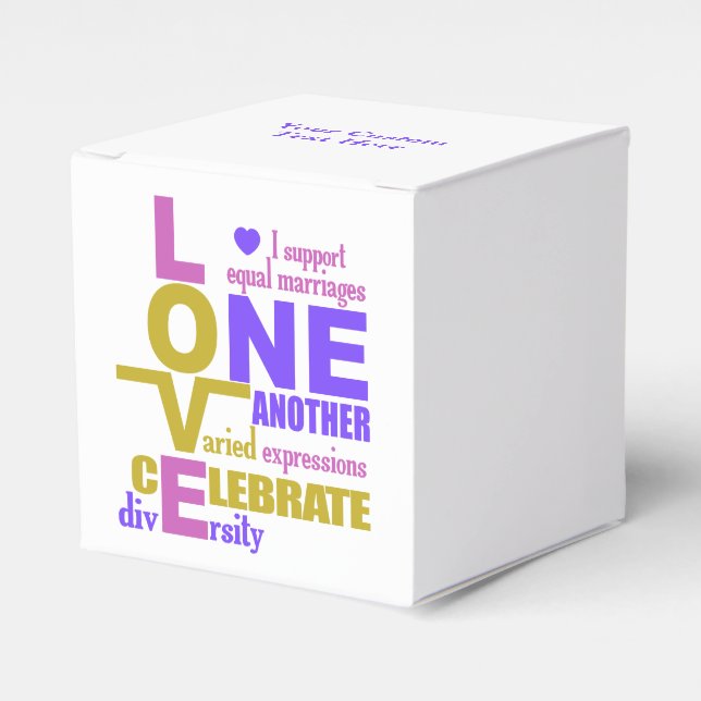 Caixinha De Lembrancinhas Casamento Equality / One Love Custom Favboxes (Frente)