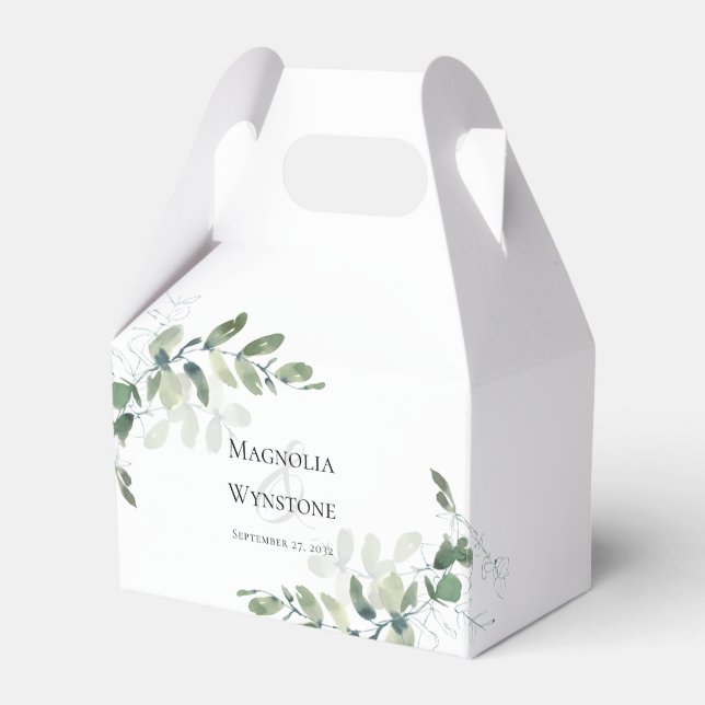 Caixinha De Lembrancinhas Casamento Eucalyptus Greenery (Frente)