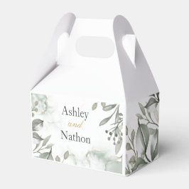 Caixinha De Lembrancinhas Casamento Eucalyptus verde e dourado