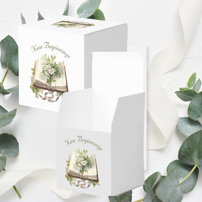 Caixinha De Lembrancinhas Casamento Floral Aberto de Livro (New Beginnings Favour Boxes)