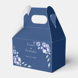 Caixinha De Lembrancinhas Casamento Floral Azul com Dusty Rustic