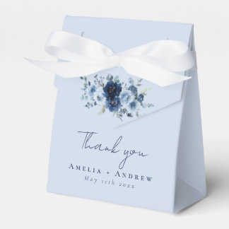 Caixinha De Lembrancinhas Casamento Floral Azul Poeirento Rosa Azul-Marinho