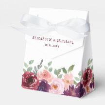 Casamento Floral Burgundy Red Blush Plum Watercolo