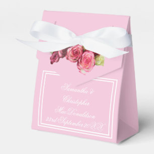 Caixinha De Lembrancinhas Casamento floral da beira do rosa cor-de-rosa