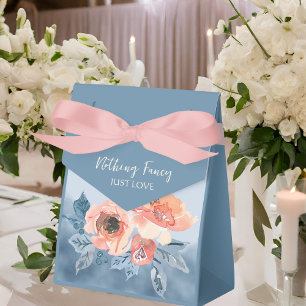 Caixinha De Lembrancinhas Casamento Floral de Cor de Água Rosa e Azul Dusty