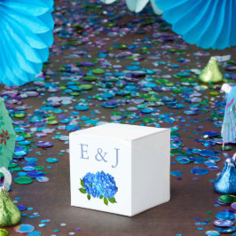 Caixinha De Lembrancinhas Casamento Floral de Hortênsia Azul