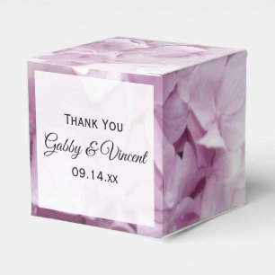 Caixinha De Lembrancinhas Casamento Floral de Hydrangea Rosa Suave