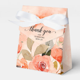 Caixinha De Lembrancinhas Casamento Floral de Laranja Laranja-Aquarela