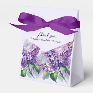 Caixinha De Lembrancinhas Casamento Floral de Lilac Purple Obrigado