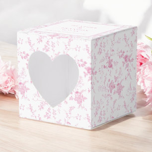 Caixinha De Lembrancinhas Casamento Floral de Toile Rosa