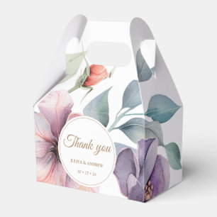 Caixinha De Lembrancinhas Casamento floral de Watercolor Elegante