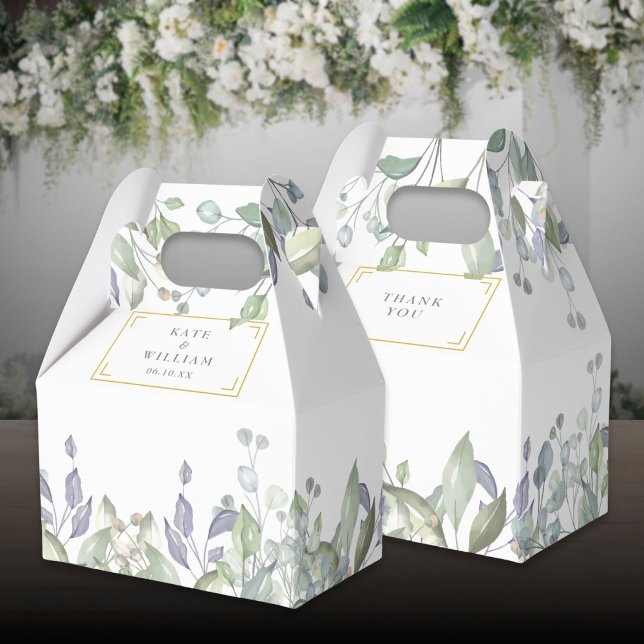 Caixinha De Lembrancinhas Casamento Floral do Elegante Sage Lilac Greenery (Elegant Sage Lilac Greenery Floral Wedding Favor Boxes)