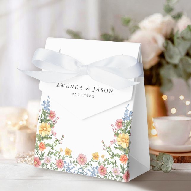 Caixinha De Lembrancinhas Casamento Floral do Jardim do Primavera de Pastel  (Soft Pastel Ornate Spring Garden Floral Wedding Favor Boxes)