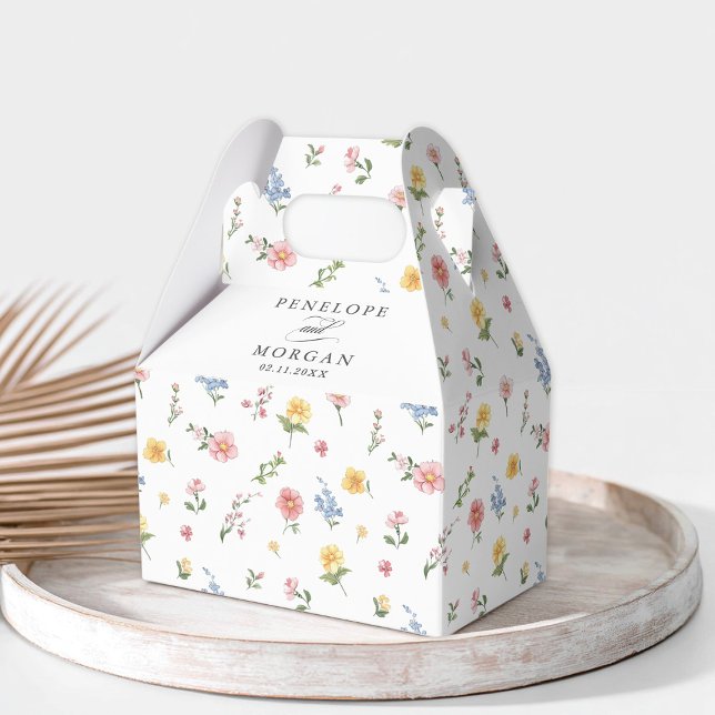 Caixinha De Lembrancinhas Casamento Floral do Jardim do Primavera de Pastel  (Soft Pastel Ornate Spring Garden Floral Wedding Favor Boxes)