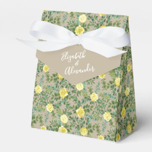 Caixinha De Lembrancinhas Casamento Floral do Rosa Amarelo-claro e Khaki Ecr