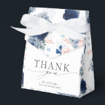 Caixinha De Lembrancinhas Casamento Floral Dusty Blue e Rosa<br><div class="desc">Flores azuis e cor-de-rosa obrigado elegante você favorece caixas</div>