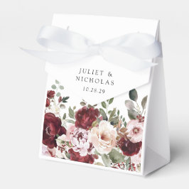 Caixinha De Lembrancinhas Casamento Floral Elegante Burgundy & Blush Waterco