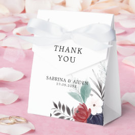 Caixinha De Lembrancinhas Casamento Floral Gótico Vermelho marinho Azul Borg