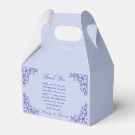 Caixinha De Lembrancinhas Casamento Floral Ornamentado Azul