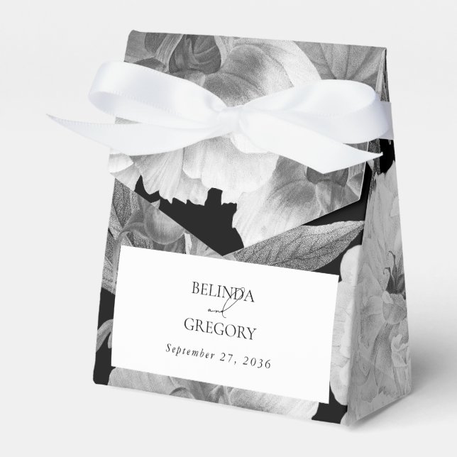 Caixinha De Lembrancinhas Casamento Floral por Aquarela de Peões Pretos e Br (Frente)