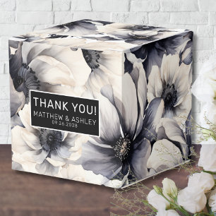 Caixinha De Lembrancinhas Casamento Floral Preto Elegante