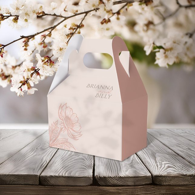 Caixinha De Lembrancinhas Casamento Floral Rosa Minimalista (Criador carregado)