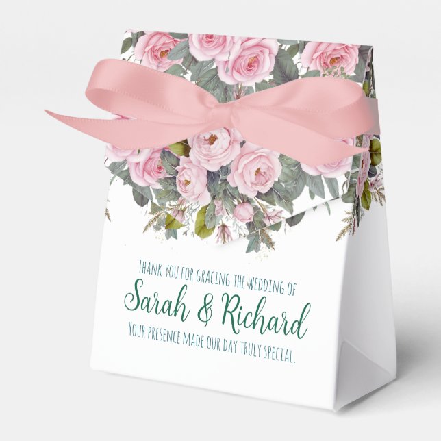 Caixinha De Lembrancinhas Casamento Floral Rosado (Frente)