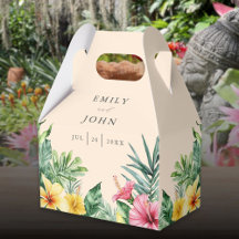 Casamento Floral Tropical de Aquarela Pêssego