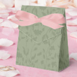 Caixinha De Lembrancinhas Casamento floral verde-sábio<br><div class="desc">Design verde-fértil floral sobre fundo verde-sábio</div>