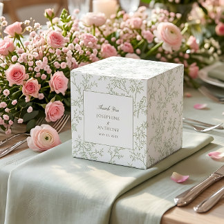 Caixinha De Lembrancinhas Casamento Floral Verde Sage Chinoiserie Bem-vindo