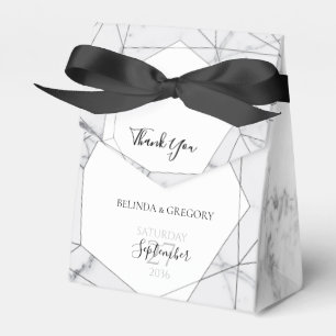 Caixinha De Lembrancinhas Casamento Geométrico de Mármore Elegante