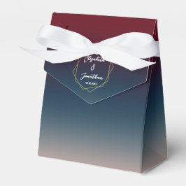 Caixinha De Lembrancinhas Casamento Geométrico do Ombre Blush Marinho Burgun