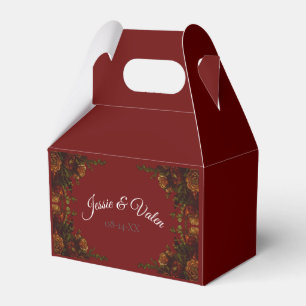 Caixinha De Lembrancinhas Casamento Gótico Elegante Rustic Red Fall