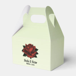 Caixinha De Lembrancinhas Casamento Gótico rosa vermelha Personalizado