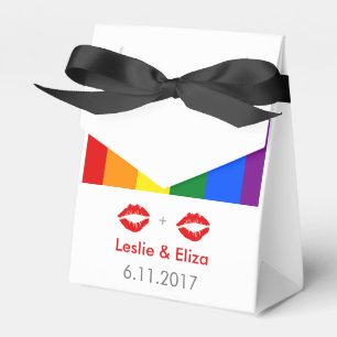 Caixinha De Lembrancinhas Casamento lésbica do arco-íris dos lábios de LG