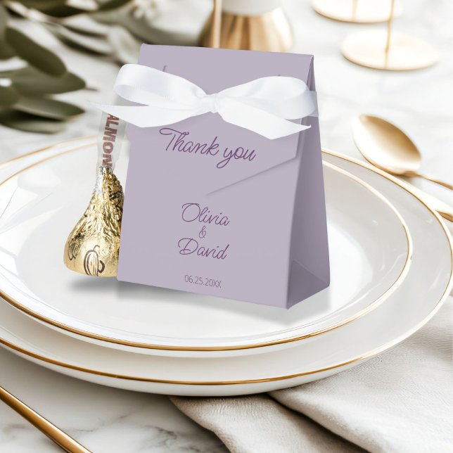 Caixinha De Lembrancinhas Casamento lilático minimalista elegante (Criador carregado)