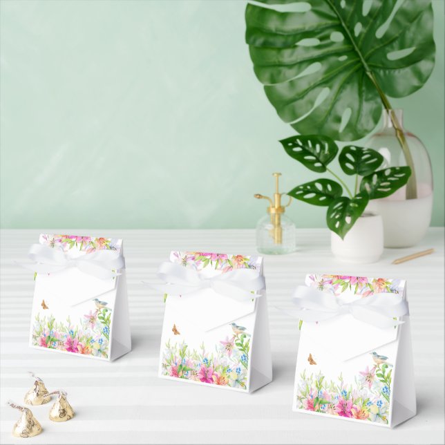 Caixinha De Lembrancinhas Casamento.Lírios e Aves Aquarela (Múltiplo)