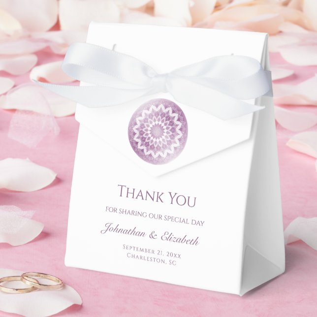 Caixinha De Lembrancinhas Casamento Mandala com Renda Rosa (Casamento)