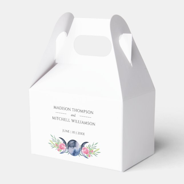 Caixinha De Lembrancinhas Casamento Metafísico Floral de Rosas Rosa de Fase  (Frente)